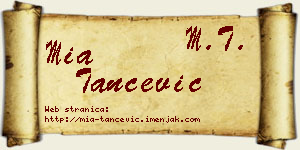 Mia Tančević vizit kartica